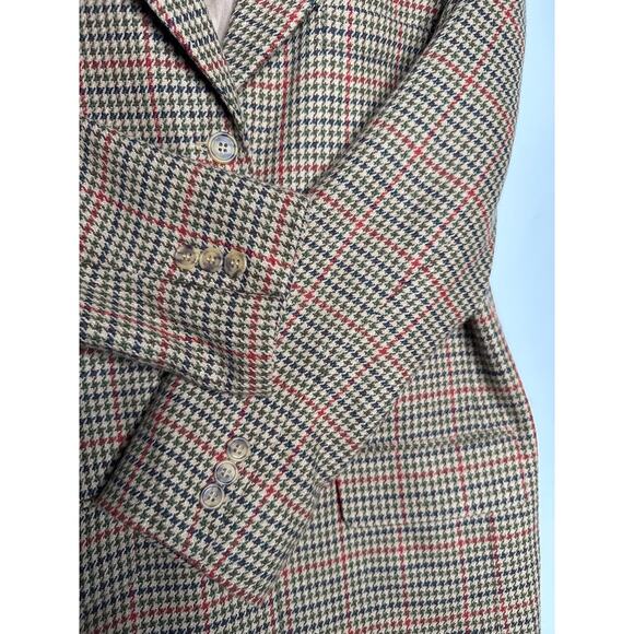 Vintage Saks Fifth Avenue Folio Houndstooth Wool Blazer USA large - Picture 9 of 15